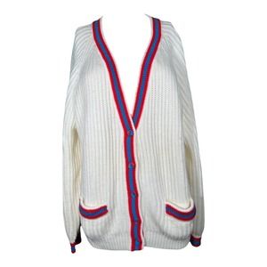 Partners II by Mervyns Vintage Women size 26W Button Up Knit Varsity Sweater